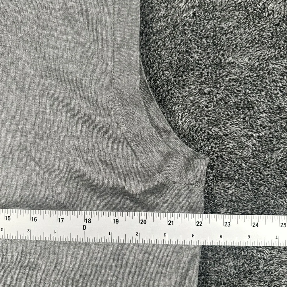 Banana Republic Sweater Vest Mens L Silk Cashmere Gray V-Neck Sleeveless Knit